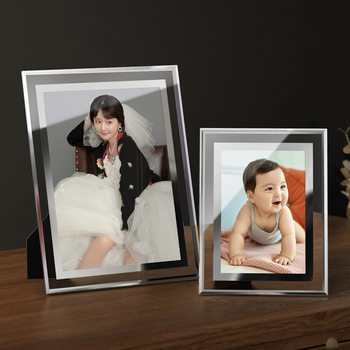 Horizontal and vertical crystal photo frame table 5 inch 6 inch 7 inch 8 inch 10 inch A4 certificate transparent frame wholesale glass photo frame handmade