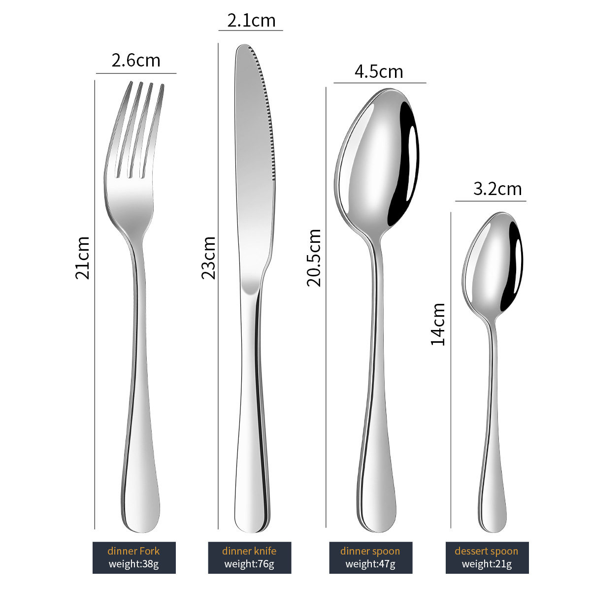 Amazon Cross-Border Manufacturer Wholesale 1010 Stainless Steel Knife, Fork and Spoon Hotel Tableware Thickeneded Main Meal Steak Knife and Fork