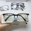 Gold-Plated Ultra-Light Pure Titanium Myopia Glasses Frame, Trendy Retro Plain Oval Polygonal Gradient Plain Lens Eyeglass Frame