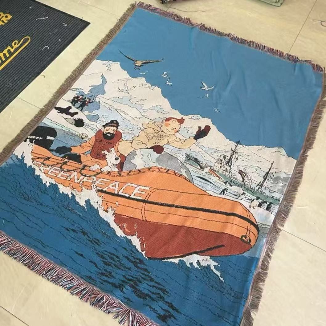 Customized Cross-Border Blankets from the Source Factory, Including Throw Blankets, Sofa Blankets, Knitted Blankets, Cover Blankets, Background Tapestries, and Outdoor Blankets