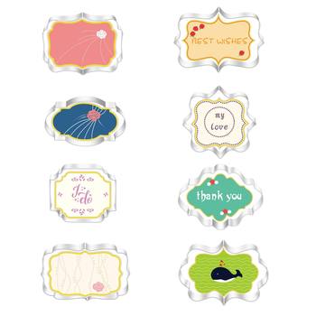 8-Piece Stainless Steel Mousse Ring Steamed Bun Cookie Mold Set DIY European Style Blessing Frame Can Be Put into the Oven