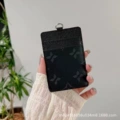 (wai) Lanyard Card Bag Video Black Flower