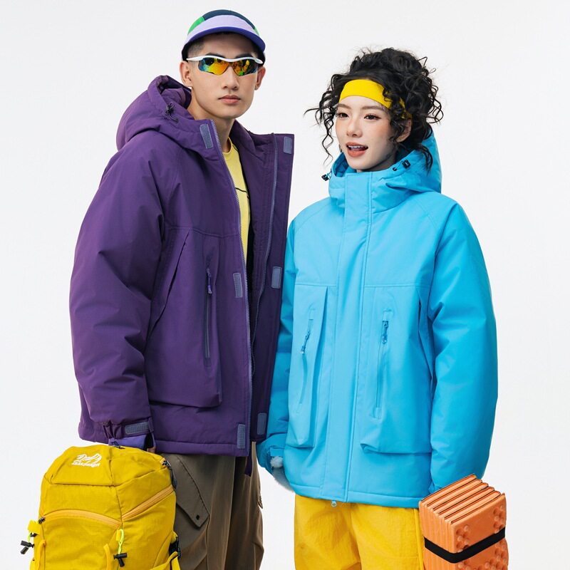 Winter Trendy Brand Men's and Women's Three-Proof Fabric Warm Workwear down Jacket Outdoor Fashion Duck down Jacket Coat for Men