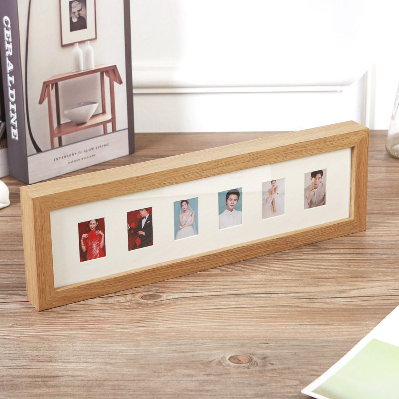 Factory quick hair porous photo frame wooden 10 holes 6 holes 20 holes 2 inch photo Children's photo frame