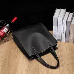 2026 New Model Japanese and Korean Trendy Simple Handbag Set Large Capacity Leather Casual Briefcase European and American Style Shoulder Bag