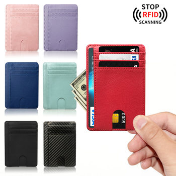 in stock RFID Anti-degaussing Bank Card Holder Protective Cover Cross-border New Unisex Multi-card PU Card Bag