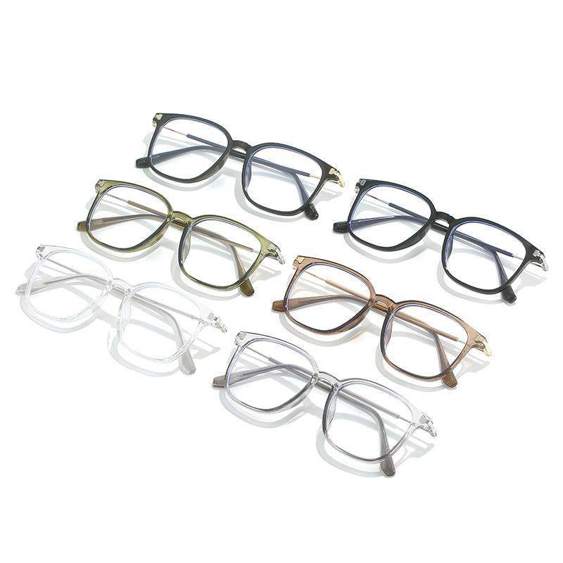 New Fashion Anti-Blue Light Flat Mirror Women's ins Style Personalized Retro Glasses Frame Cold Tea Pigment Color Changing Glasses