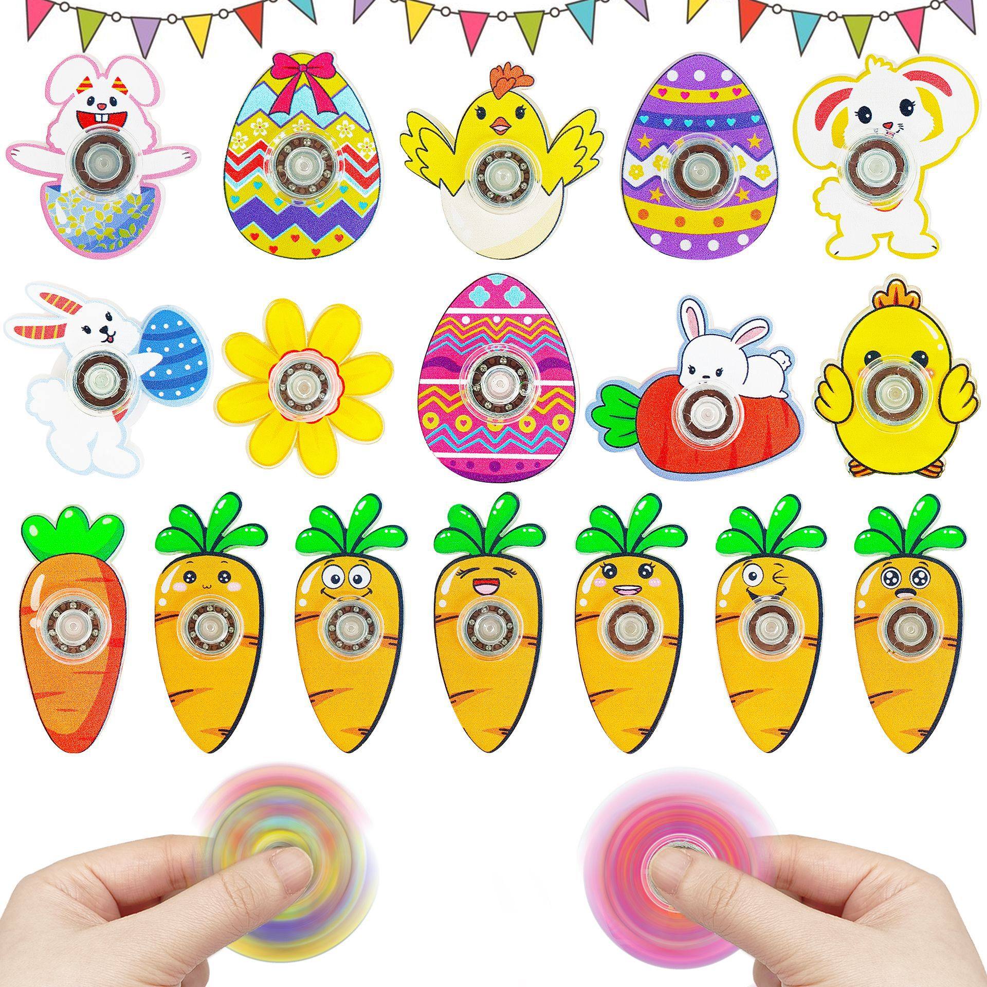 Creative acrylic Easter series fingertip gyro cartoon rabbit radish finger gyro cross-border gyro wholesale