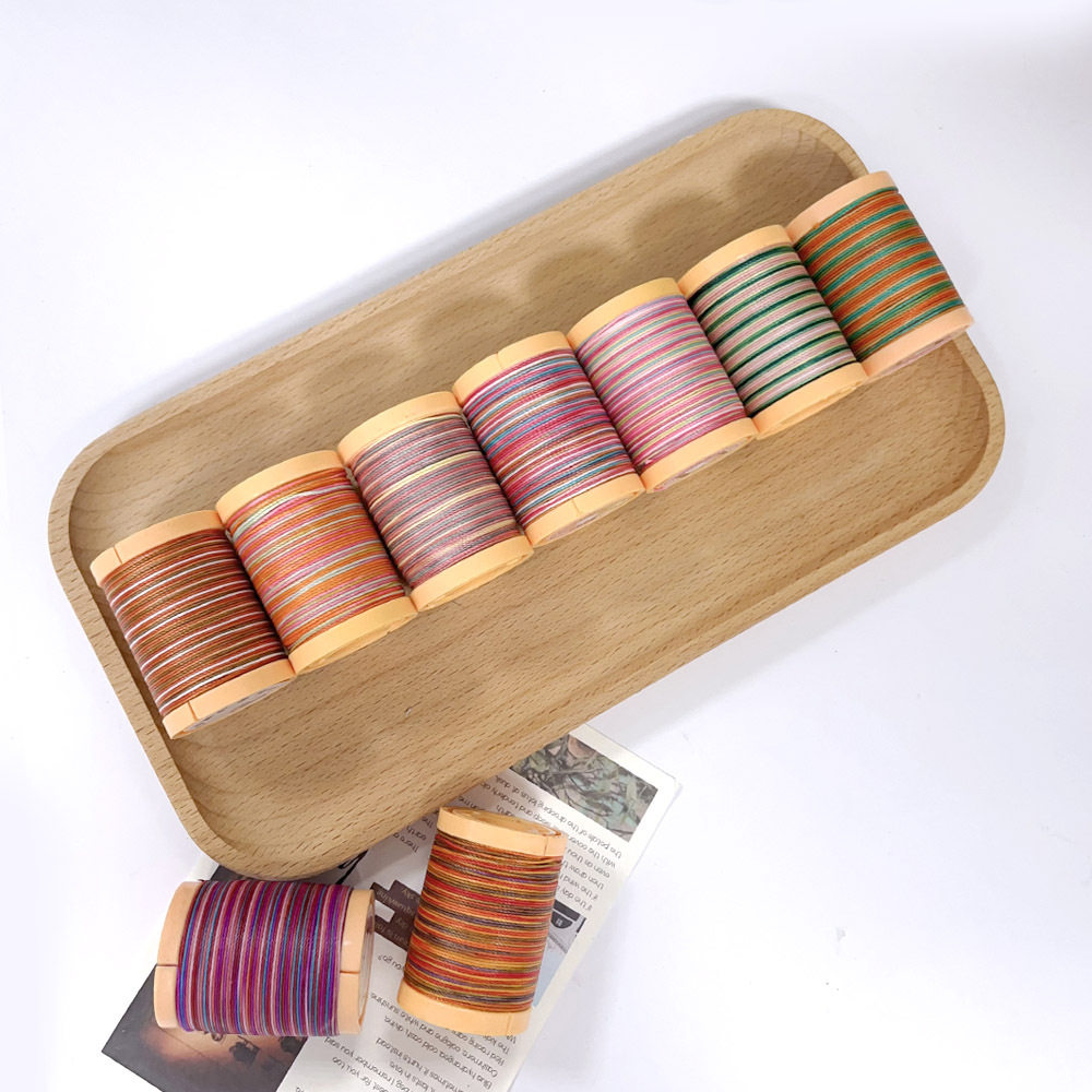 Factory Wholesale 0.5 Section Dyed Round Wax Thread Jewelry Thread Section Dyed Braided Thread South American Craft Round Wax Thread 75m Medium Roll