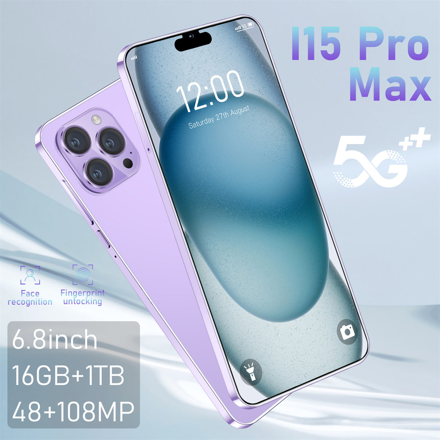 爆款跨境手机i15ProMax6.8寸1+16GB低价外贸一体机智能手机厂家代