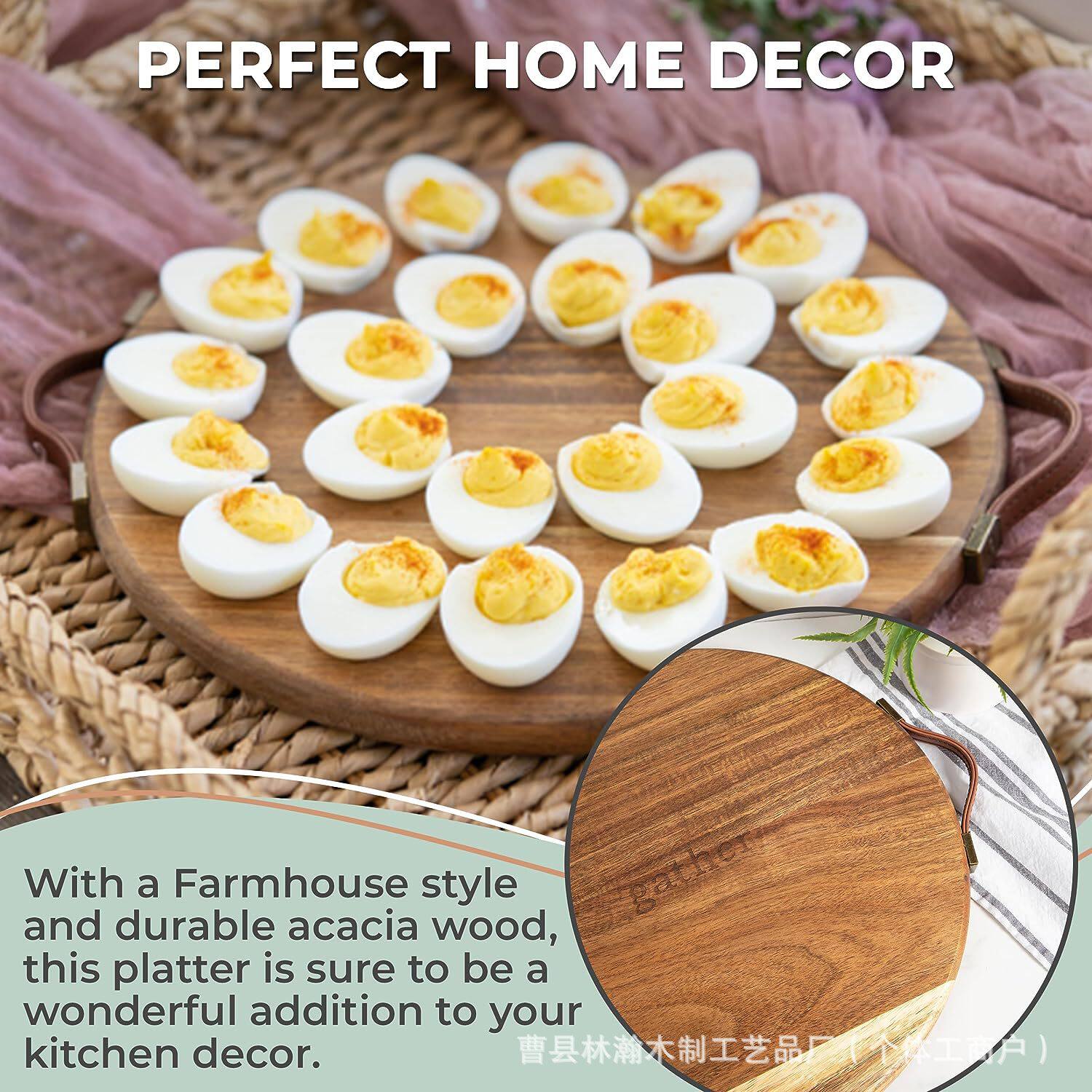 Modern Simple Wooden Egg Storage Tray Home Kitchen Egg Fixed Storage Rack Round Divided Egg Tray