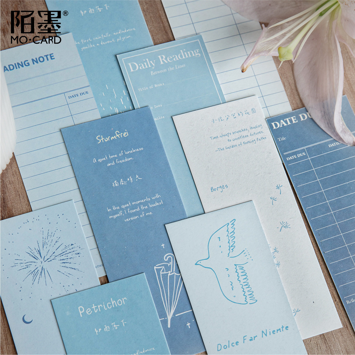 Jilu Mo Mo Reading Card Bookmark Reading Fun Notes Series Light Retro Student Reading Book Clip Marking Card