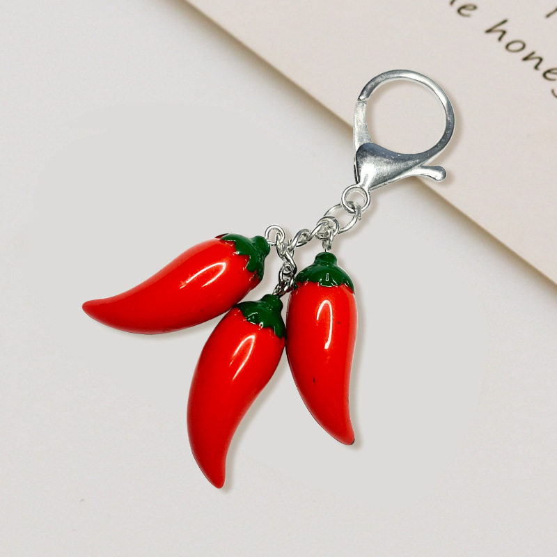 New creative red pepper key chain pendant simulation gift holiday gifts key chain bag jewelry