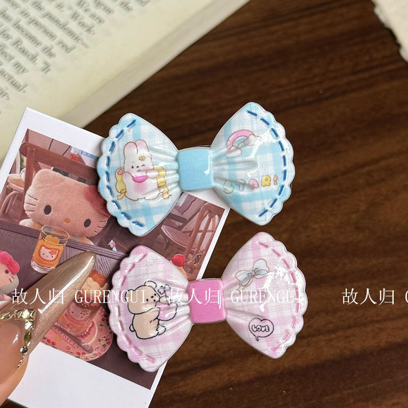 奶油粉色系小鱼领结发夹卡通高颜值甜美少女刘海发卡发饰批发夹子