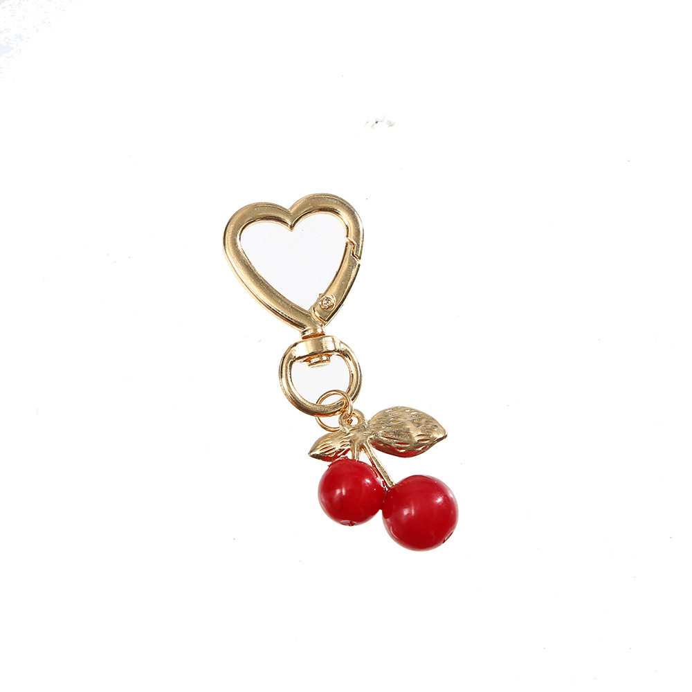 Cross-Border Foreign Trade Hot-Selling Versatile Fashionable Cherry Keychain Modern Simple High-End Metal Bag Pendant