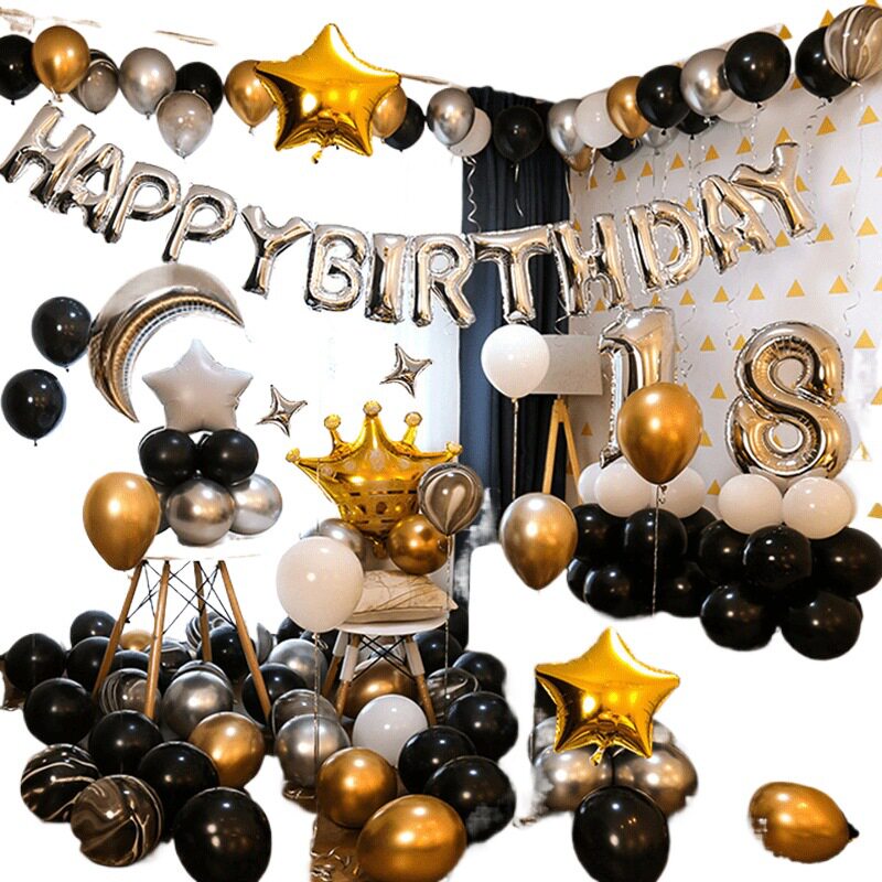 Birthday balloon one-year-old decoration adult ceremony party children boys girls scene layout background wall theme party