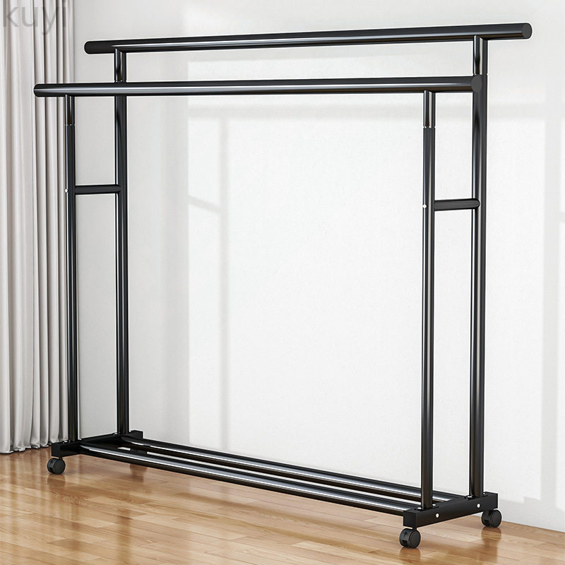 Freestanding Clothes Drying Rack for Home Bedroom, Thickened and Reinforced, Foldable Simple Indoor Dormitory Mobile Clothes and Hat Rack