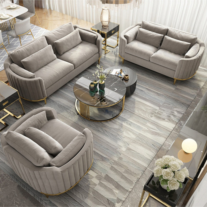 Nordic fabric sofa coffee table combination living room hous...