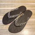 Black transparent flip-flops silver nails