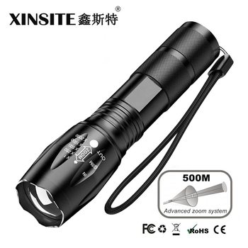 Temu cross-border telescopic zoom bright aluminum alloy flashlight waterproof outdoor night running riding patrol flashlight wholesale