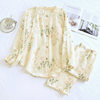 Spring and Autumn with Chest Pad Pure Cotton Moon Clothing plus size Pregnant Women Nursing Home Pajamas Summer Thin Gauze Postpartum Nursing