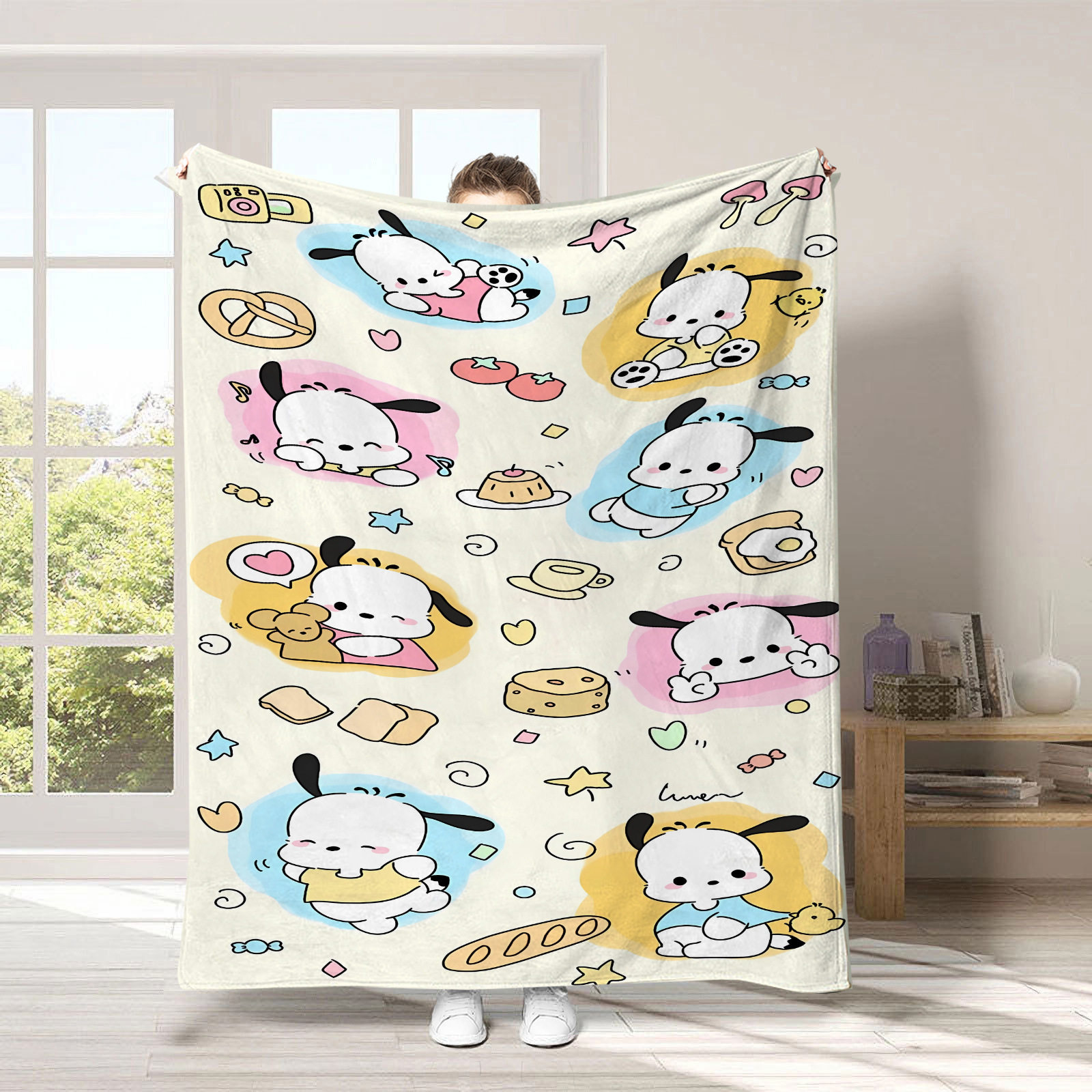 Cross-border Cartoon Children's Sanrio Flannel Blanket Digital Printed Blanket Four Seasons Air-conditioning Blanket Lunch Break Blanket