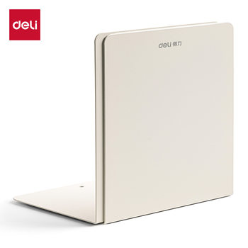 Deli Tb550 Metal L-Shaped Bookend 5inch (Off-White) Creative Bookshelf Desktop Bookend Office Supplies