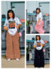 2025 Ready-Made New Hip-Hop Slimming Loose Casual Wide-Leg Cargo Pants and Heat-Printed Tops Two-Piece Set