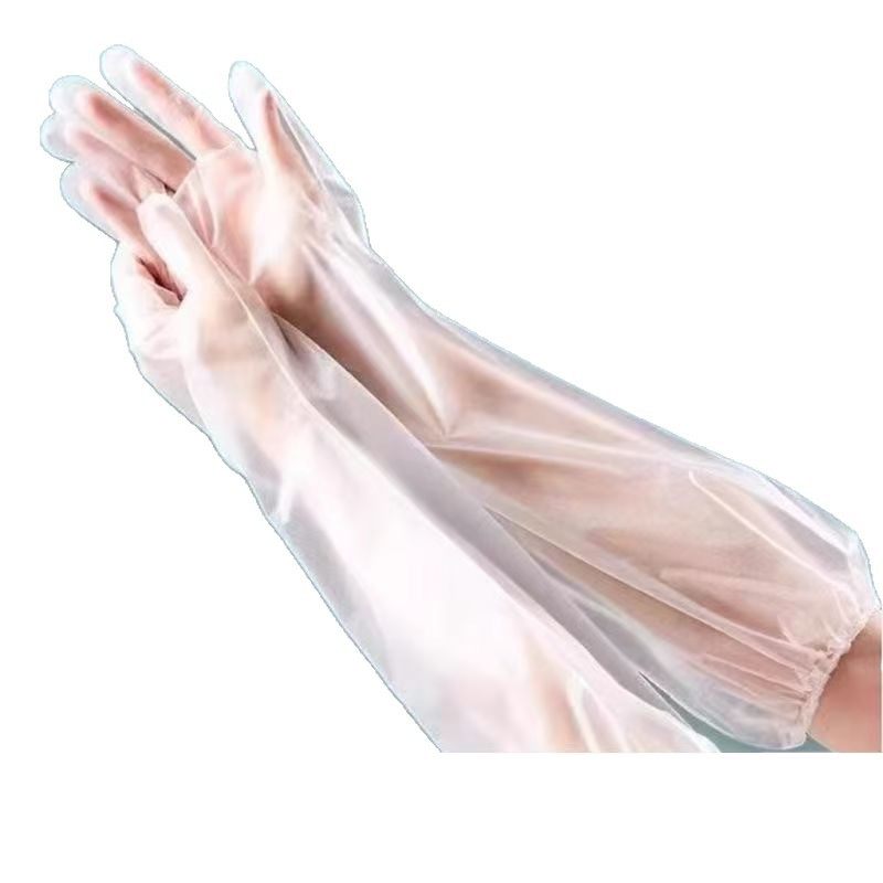 Housework Gloves for Women Disposable Pe Extended Thickeneded Waterproof Food Kitchen Dishwashing Laundry Tpe Wear-Resistant Drawstring