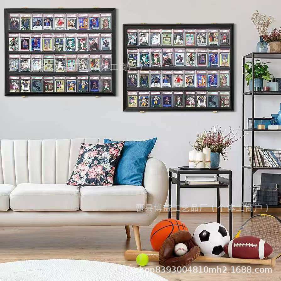 Wall-mounted star card display stand cross-border wooden card collection frame football basketball star card decoration photo frame