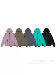 Cross-Border 25S New European and American Trendy Brand Solid Color Compass Armband Jacket for Men and Women, Loose Fit with Metal Zipper Decoration Sweatshirt