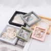 Transparent PE film jewelry box anti-oxidation necklace box bracelet box ring box earring box gray bow packaging box