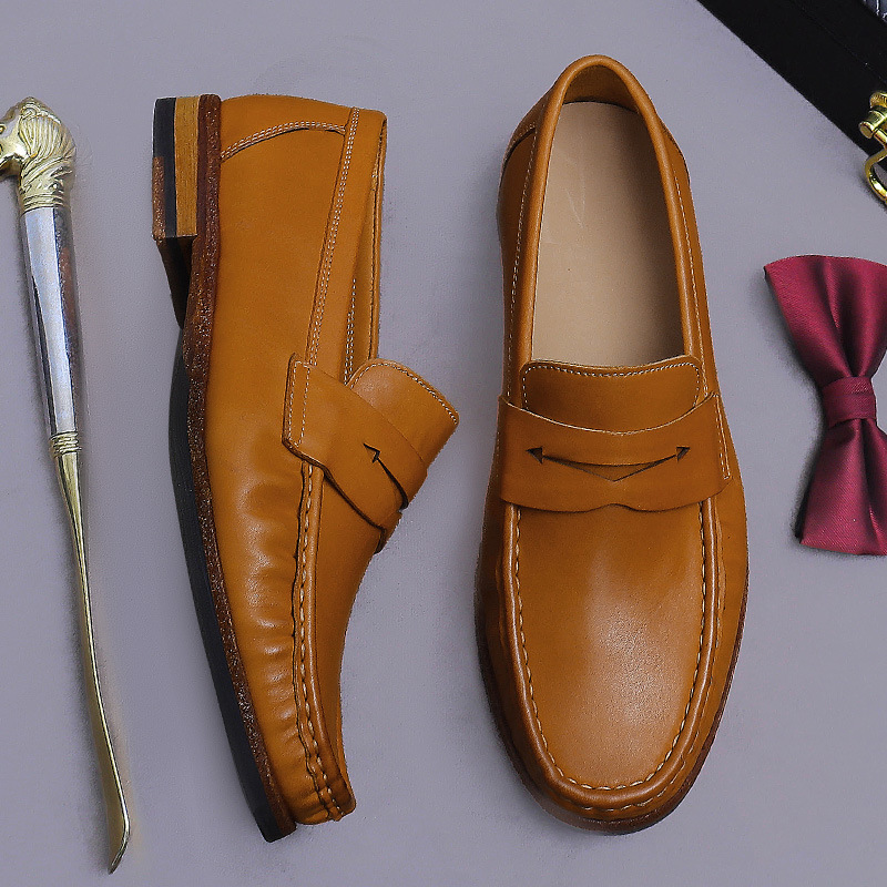 Giày Da Nam Chất Liệu Da Bò Phong Cách Hàn Quốc