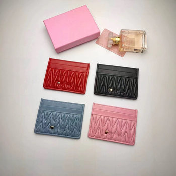 New Genuine Leather Lambskin Card Holder Fashion Letter Document Storage Multi-Card Ultra-Thin Mini Portable Card Holder