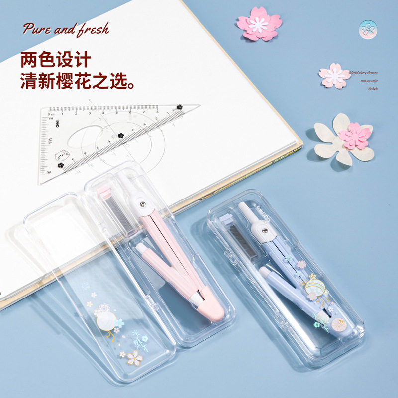 Deli 72166 Cherry Blossom Combs suit for Junior High School Students and Primary School Students Metal Combs Replaceable Refill Drawing Tool