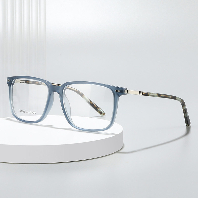 Tm1022 New Fashion Trendy Tr90 Metal Hybrid Flat Mirror Can Be Equipped with Myopia Glasses Plain Frame Glasses