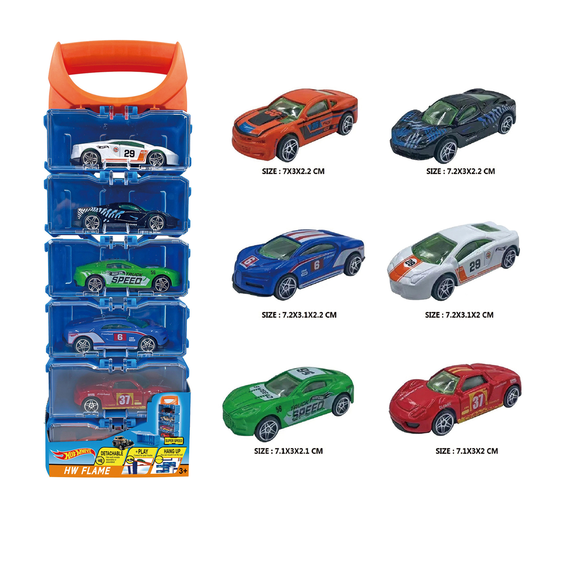 1：64合金车子 耐摔防摔玩具车 手提盒合金车仔套装 合金哈雷摩托