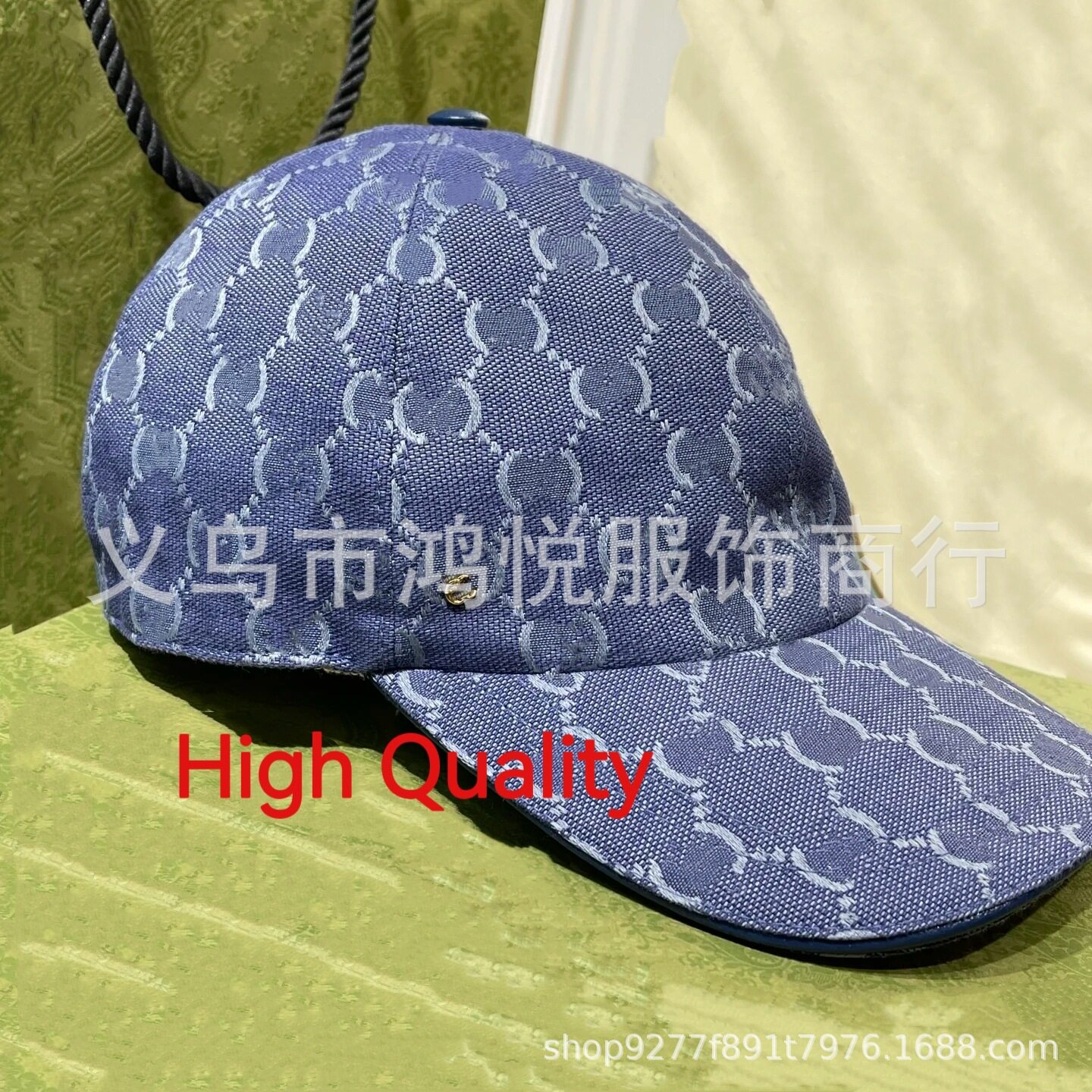 Nouvelle casquette de baseball bleue transfrontalière petite étiquette en or