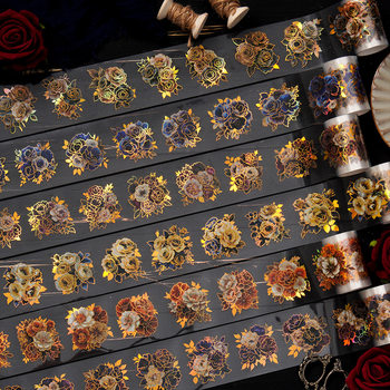 Diablo Phantom of the Opera PET tape gilded flower note set series gilded flower hand account decoration material cycle paste 6