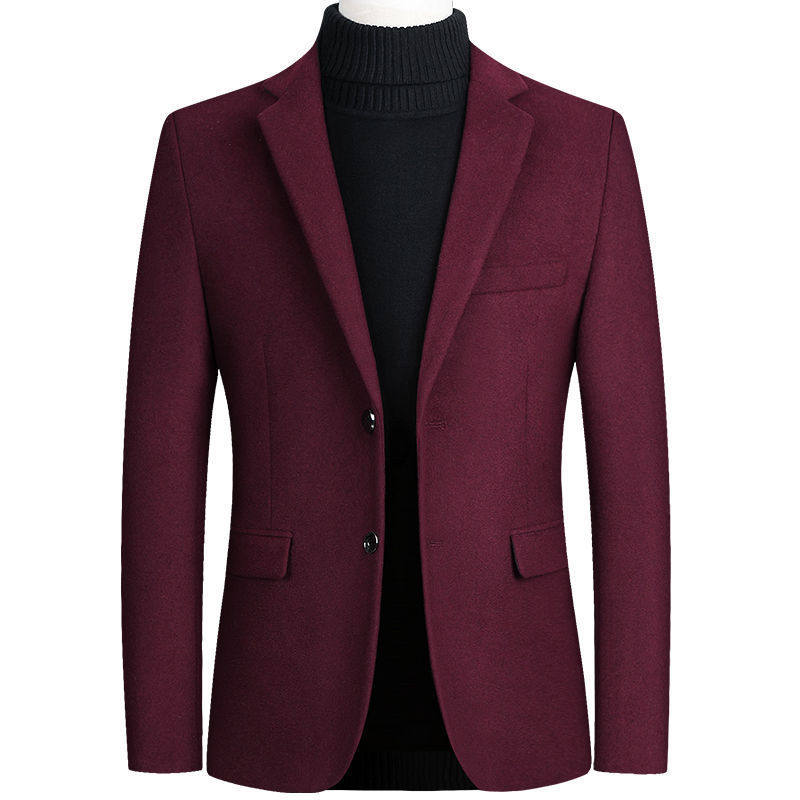 Mens Wool Blazer Jacket Casual Business Style Available in Black Gray Navy Blue Burgundy Wholesale Low MOQ