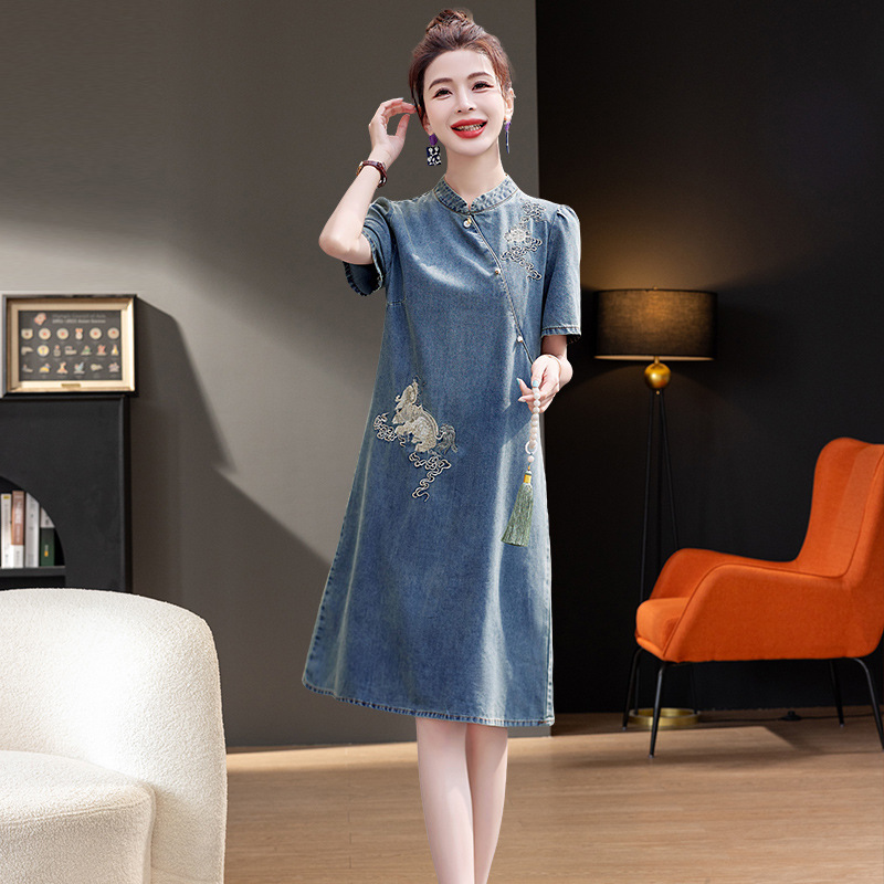 (Mới) Mã B2446 Giá 1640K: Váy Đầm Liền Thân Nữ Wotdyi Hàng Mùa Hè Thời Trang Nữ Chất Liệu Jean Bò G05 Sản Phẩm Mới, (Miễn Phí Vận Chuyển Toàn Quốc).