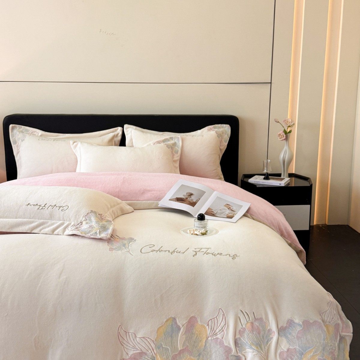 Brand Home Textiles Thickened and Warm Four-Piece Set Double-Sided Milk Velvet Anti-Static Coral Velvet Duvet Cover Three-Piece Set Skin-Friendly