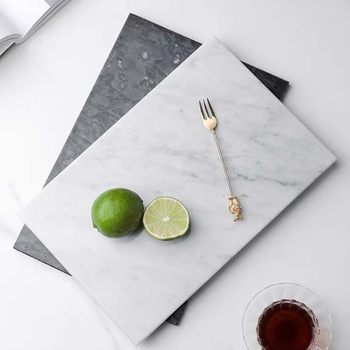 Nordic ins Style Natural Marble Tray Household Countertop Storage Tray Food Rectangular Bathroom Storage Tray