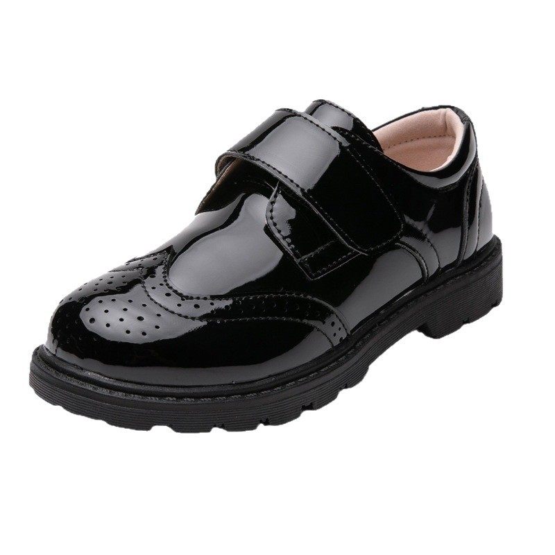 Boys' Leather Shoes 2025 Cross-Border European and American New Style Leather Shoes Children's Black British Style Big and Medium-Sized Children's Student Performance Shoes