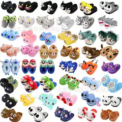2026 Cross-Border Cartoon Plush Slippers Indoor Couple Cotton Slippers Home Warm Autumn and Winter Cotton Shoes Wholesale