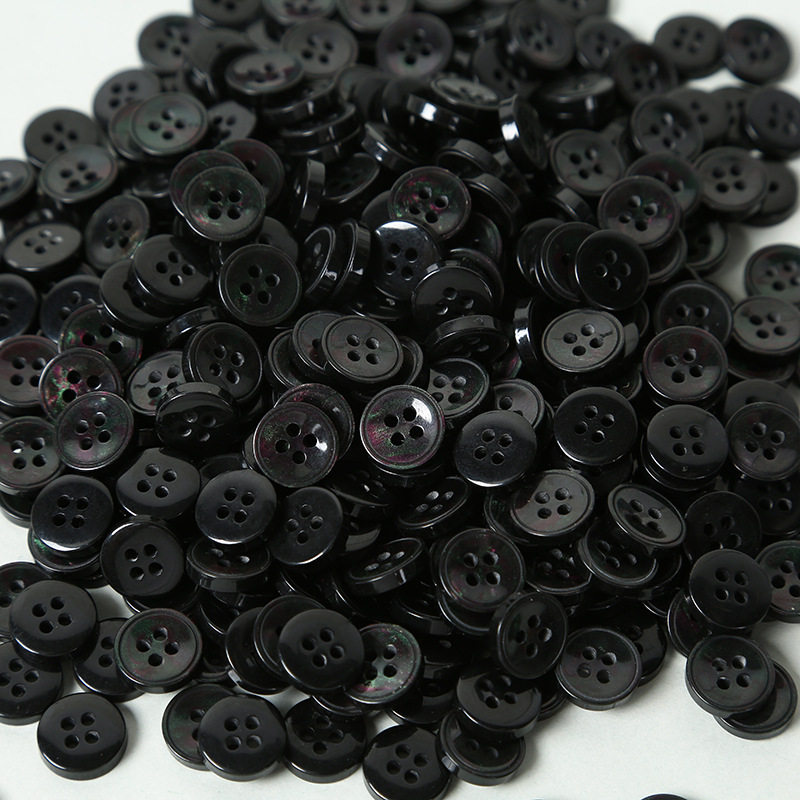 In-Stock Four-Hole Resin Button, Bowl-Shaped with Edge, White Button, Imitation Mother-Of-Pearl Button, Shirt Cardigan, Small Chanel Style