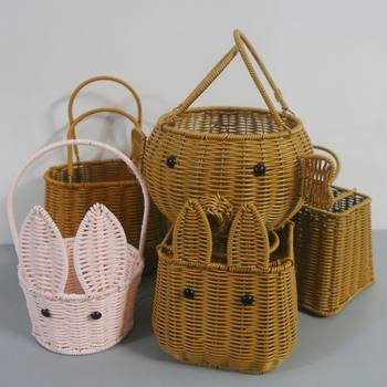 Hand-woven iron rack small flower basket fruit picking basket egg basket Strawberry Basket pastoral style hand gift basket