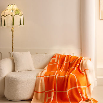 Advanced Sense Lapomer Aviation Blanket Nap Light Luxury American Style Imitation Wool Cover Blanket Sofa Blanket Decorative Blanket