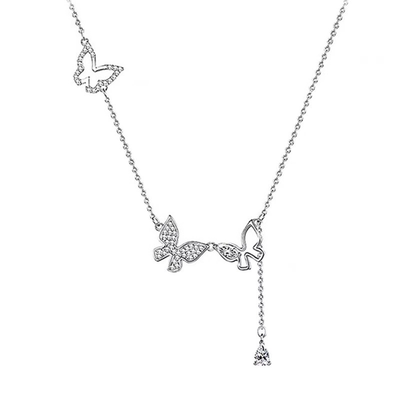 Forest Style Butterfly Necklace for Women, Simple New Hot Style, High-End, Accessible Luxury, Tassel Pendant, Gift for Best Friend, Clavicle Necklace