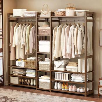 Simple Wardrobe Clothes Rack Room Floor-Standing Home Bedroom Vertical Multi-Functional Storage Rack Storage Clothes Coat Rack